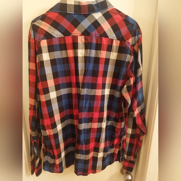 Red And Blue Plaid Button Down Shirt - Picture 2 of 3